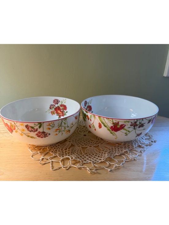 Mikasa Other - Mikasa Wildflower Garden Red Bone China Serving Bowls - Set of 2